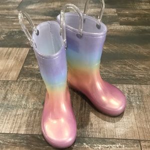 Rainbow rain boots- toddler girl size 6